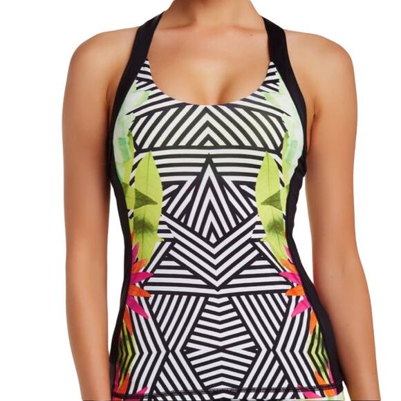 TRINA TURK Tropicana geometric print athletic tank size small summer tropical - Picture 1 of 5